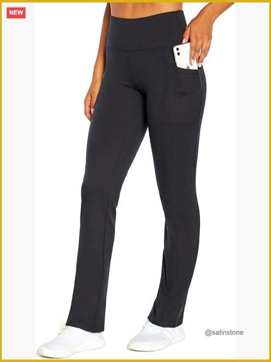 Pants - High Rise Bootcut Yoga Pant with Pockets - 32" Inseam